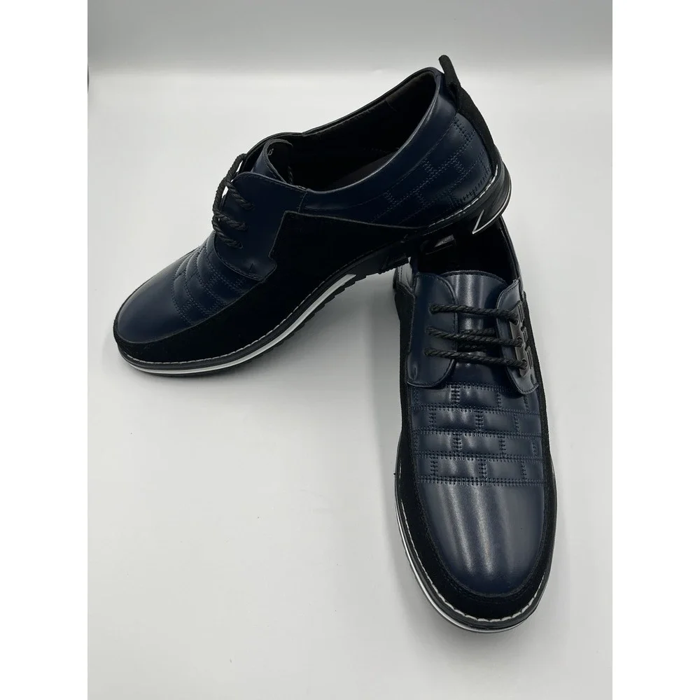 Gatsby Mens Black Blue Oxford Shoes Size 9.5 Modern Dress Casual Lace Up Derby